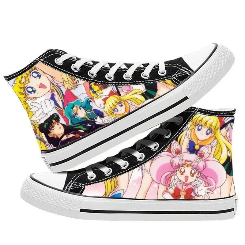 Sailor Moon Student Style Anime Hight Top Canvas