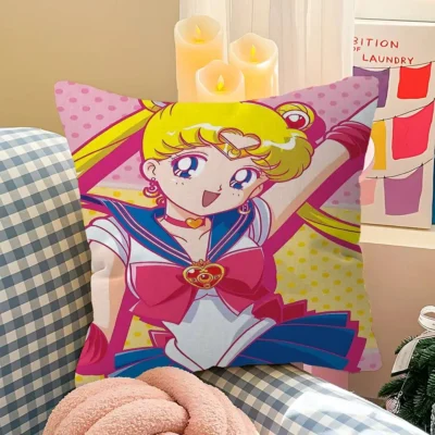 Soft Anime Girl Throw Pillow