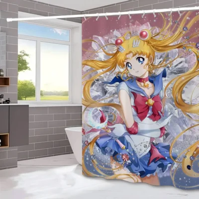 Moon Bunny Shower Curtain
