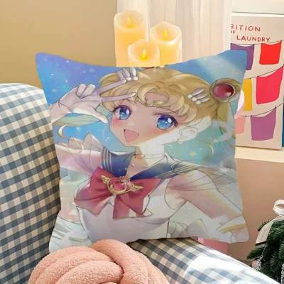 Sailor Moon Colorful Anime Girl Throw Pillow