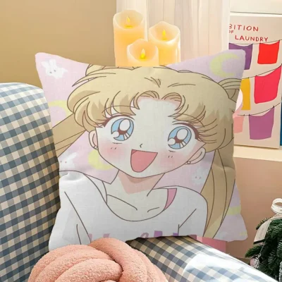 Sweet Anime Girl Throw Pillow