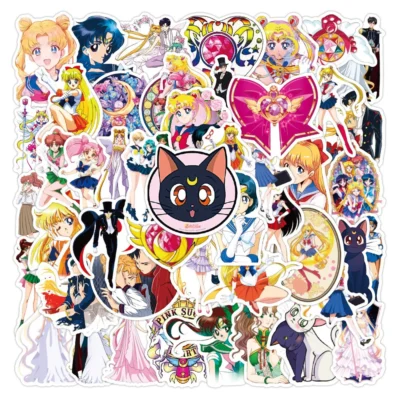 10/30/50pcs Kawaii Sailor Moon Anime Stickers Cute Cartoon