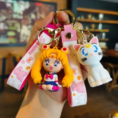 Anime Sailor Moon Keychain Cartoon Cute Cat Figures Keychain
