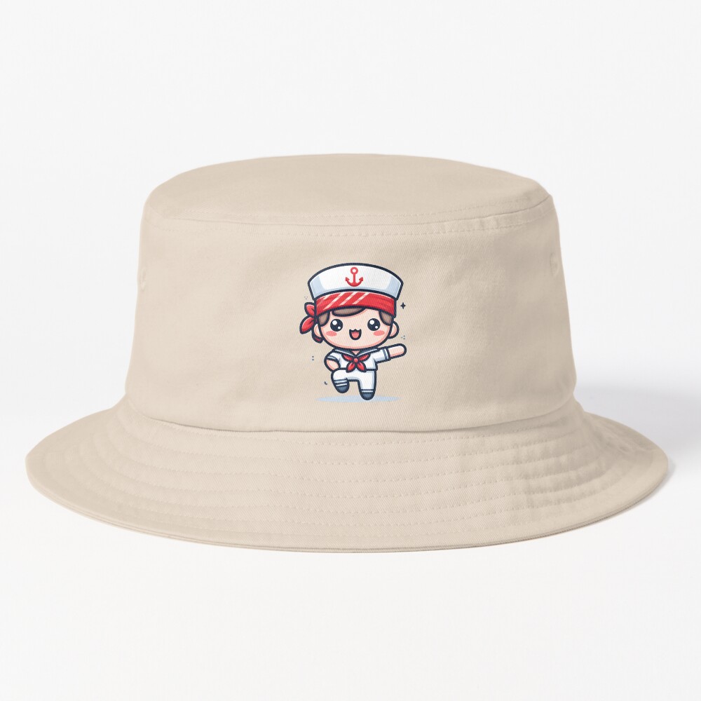 Kawaii Sailor With A Red Bandana Bucket Hat