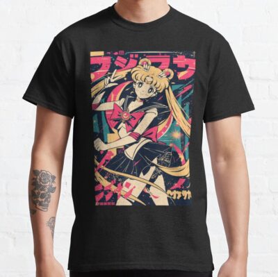 Sailor Moon Retro Warned Poster T-Shirt
