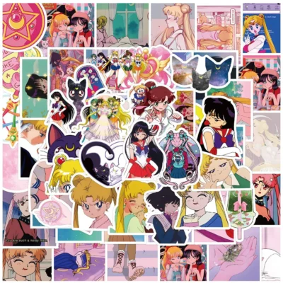 10/30/60pcs Cute Sailor Moon Stickers Kawaii Beautiful Girls Cartoon Decals
