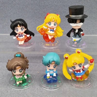 6pcs/set Sailor Moon Jupiter Mars Venus Mercury Chiba Mamoru Girls Figure
