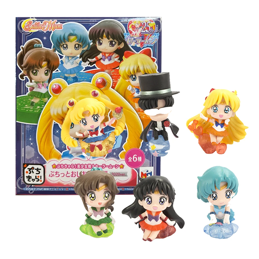 6Pcs/1Set Anime Tsukino Usagi Cat Dressing Set Figure PVC 4CM