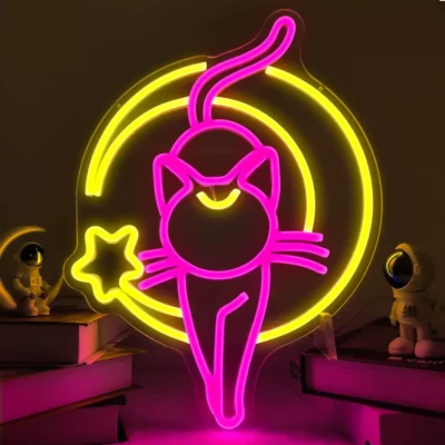 Sailor Moon Cat Neon Light Decor