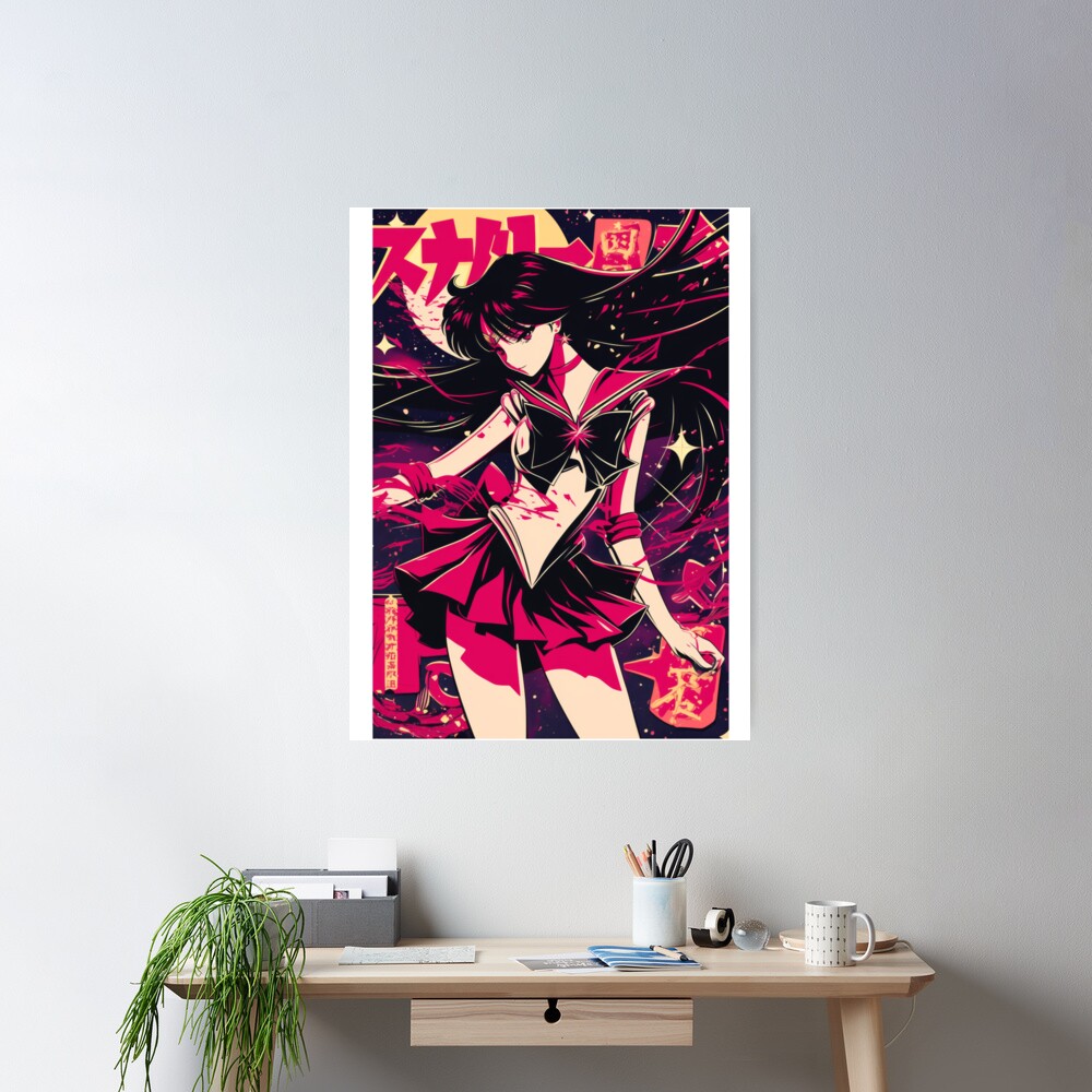 Sailor Mars Vaporwave City Nights Poster - Image 2