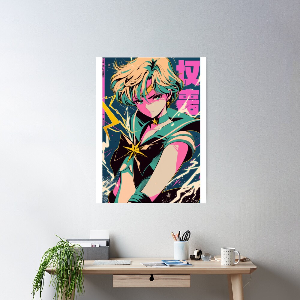 Sailor Uranus Neon Bright Cover Poster - Image 2