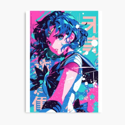 Sailor Mercury Neon Vaporwave Poster