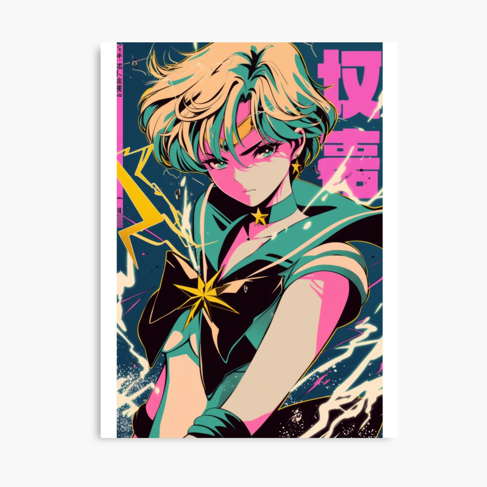 Sailor Uranus Neon Bright Cover Poster