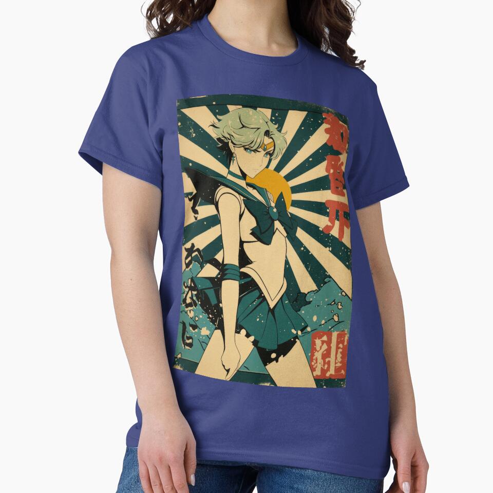 Sailor Uranus Vintage Poster T-shirt - Image 4