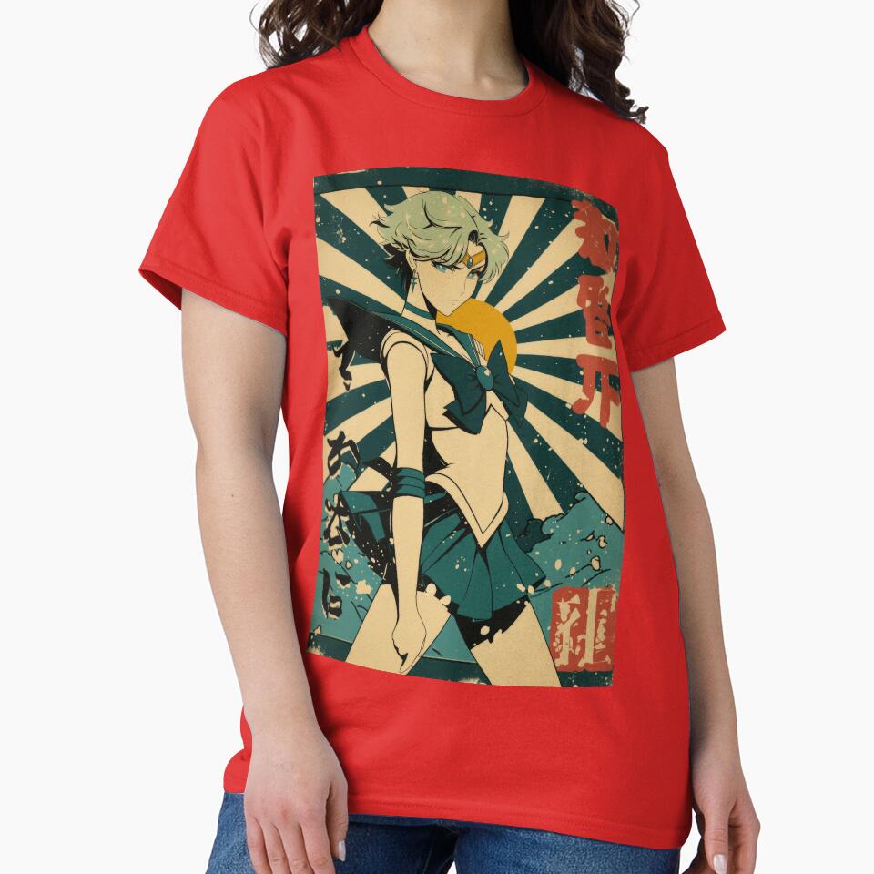 Sailor Uranus Vintage Poster T-shirt - Image 5