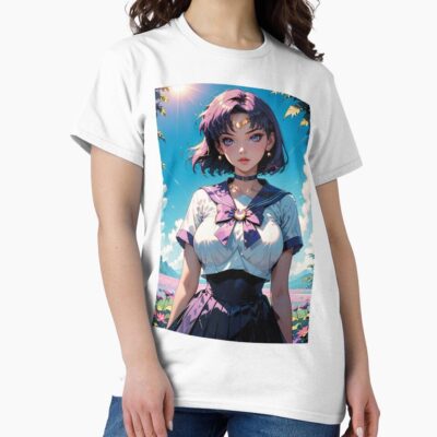 Anime Schoolgirl In Purple White Outfit T-shirt