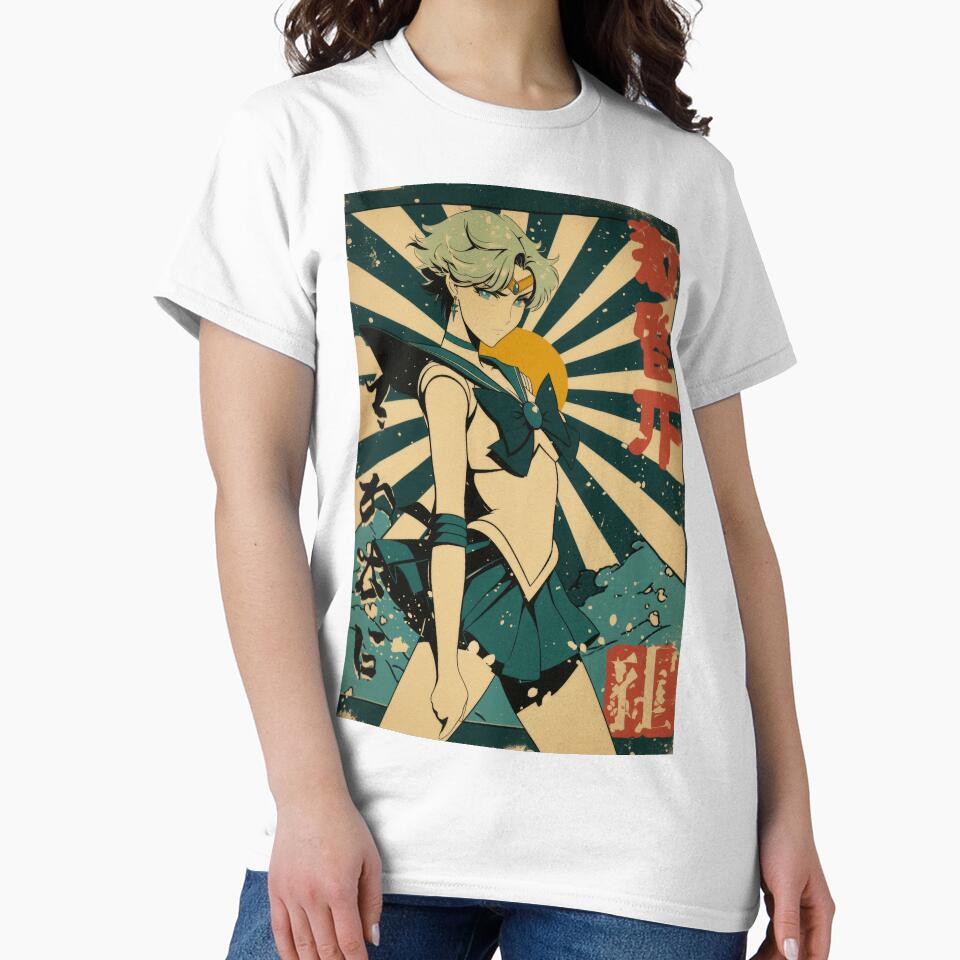 Sailor Uranus Vintage Poster T-shirt - Image 2