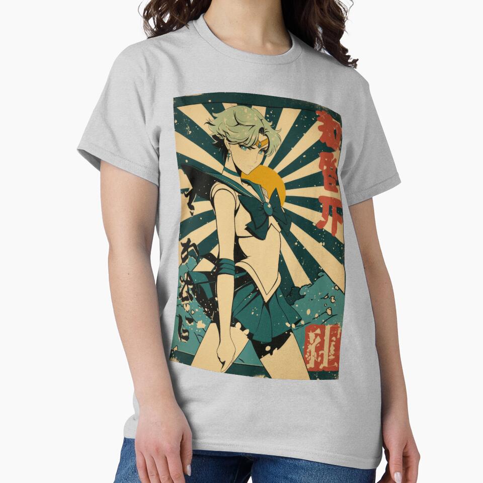 Sailor Uranus Vintage Poster T-shirt - Image 3