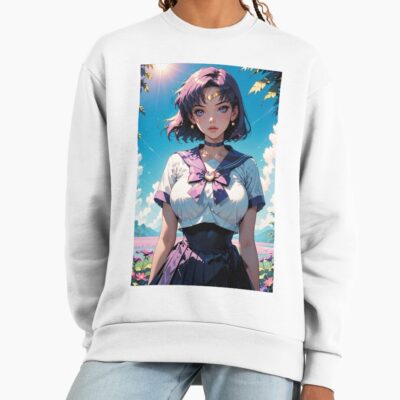 Anime Schoolgirl In Purple White Outfit Sweatshirt
