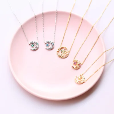 Anime Sailor S925 Jewelry Tsukino Usagi Moon Shape Necklace